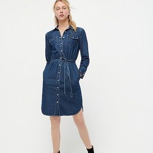 New DENIM SHIRTDRESS WITH TIE BELT